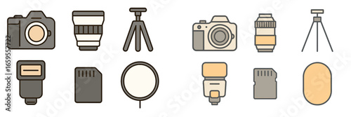 Vector illustration of camera gear and accessories