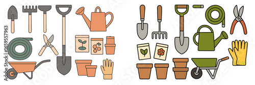 Gardening tools and equipment for planting and maintenance