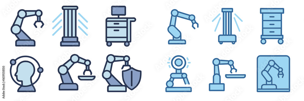 Obraz premium Vector art of robotic arms in a modern automated setup