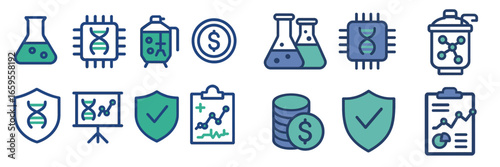 Vector illustration of laboratory research and biotechnology concepts