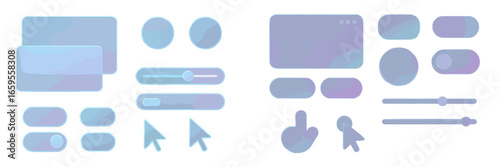 Soft pastel interactive elements for design projects