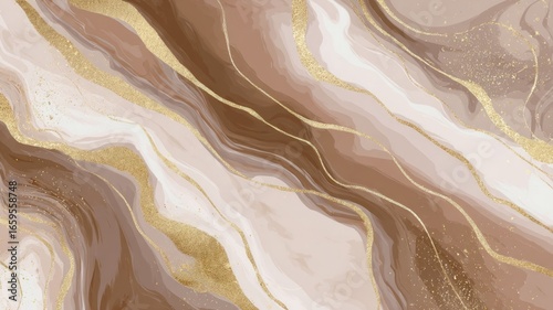 Elegant marble texture with gold accents. Artificial intelligence image