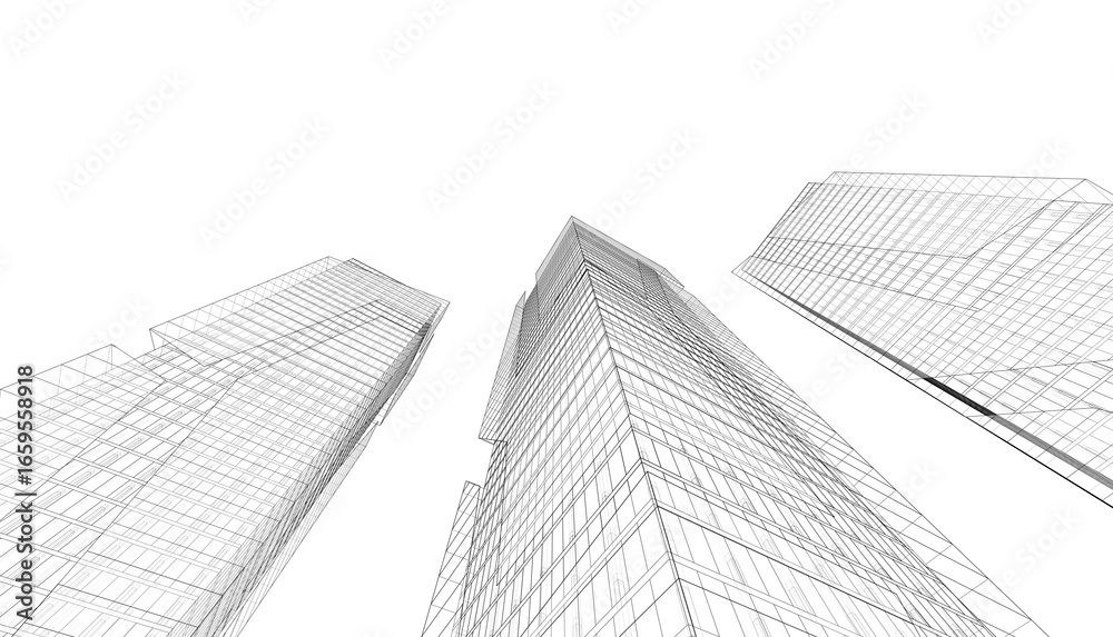 Fototapeta premium Architectural building 3d illustration 3d rendering