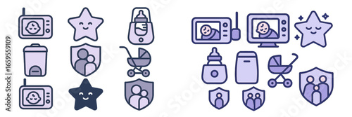Vector illustration of baby care symbols suitable for microstock use