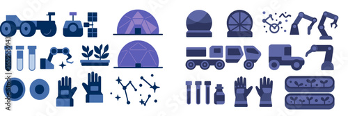 Vector illustration of modern technology and agriculture equipment
