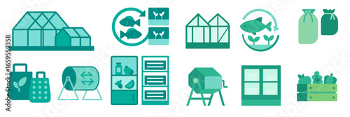 Microstock vector illustration of agriculture and aquaculture concepts