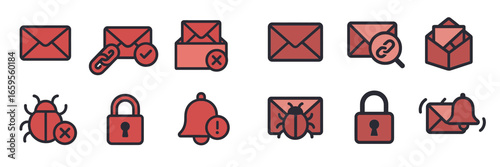 Essential email security icons for digital communication