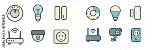 Home automation icons collection for smart living solutions