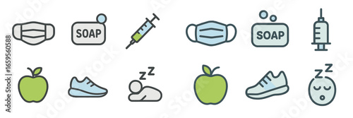 Vector illustration of health and hygiene essentials for a safe life