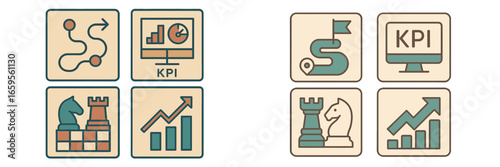 Visual elements for key performance indicator analysis in business