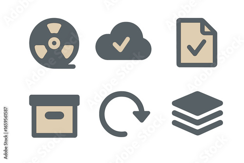 Icons for storage and data management in system design