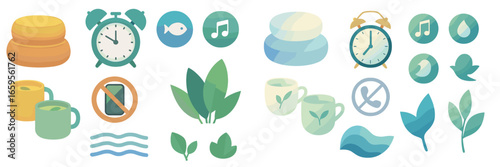 Vibrant vector art for relaxation and wellness themes