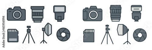 Vector illustration of photography equipment for creative projects