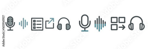 Vector illustration of audio equipment and sound waves