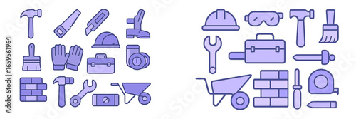 Vector illustration of construction and tools for DIY projects