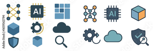 Vector art of AI icons and symbols