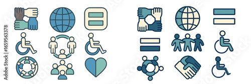 Icons symbolizing community inclusion and accessibility