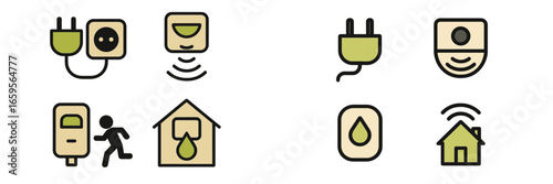 Icons for home utilities and energy management