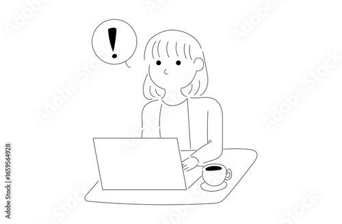 パソコン作業中の女性
