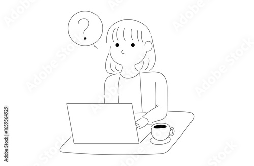 パソコン作業中の女性