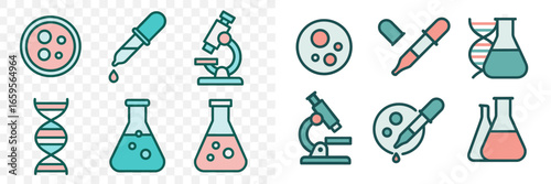 Vibrant vector art of lab equipment and scientific tools