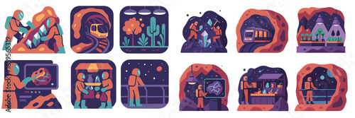 Exploring diverse activities in a futuristic mining environment