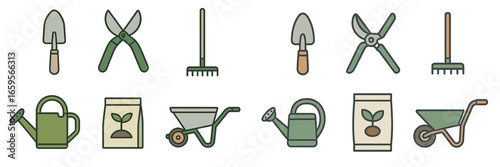 Gardening tools vector illustration for planting and landscaping needs