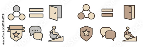 Vector illustration showcasing comparison of two concepts in design