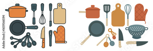 Kitchen utensils collection for cooking and baking activities