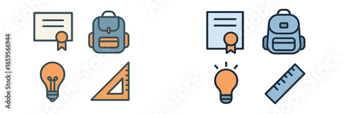 Educational tools and symbols in vector illustration format