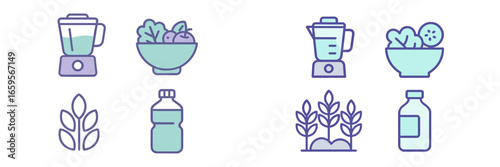 Modern kitchen tools and fresh ingredients for healthy cooking