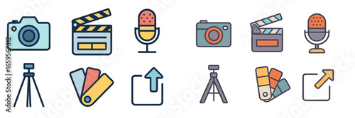 Vector illustration of multimedia equipment for creative projects