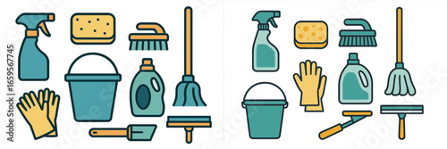Cleaning supplies collection for efficient household chores