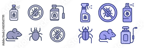 Pest control icons and symbols in a vector illustration format
