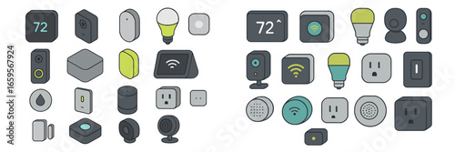 Vector illustration of smart home devices for modern living spaces