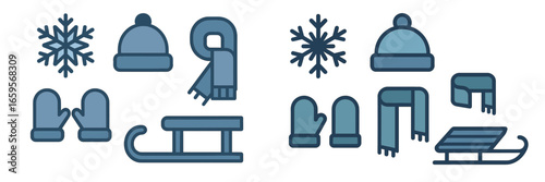 Winter accessories and fun vector illustration for cold weather