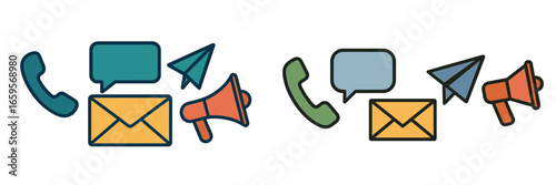 Communication tools in modern life with phone, messages, and mail