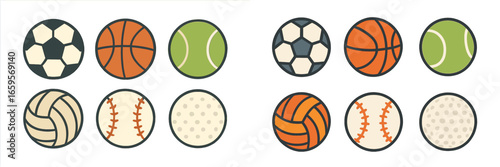 Vector illustration of various sports balls for active lifestyle