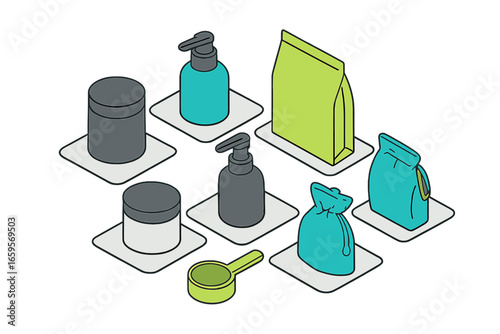 Collection of modern packaging design for various products online