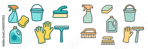 Cleaning supplies and tools for effective home organization