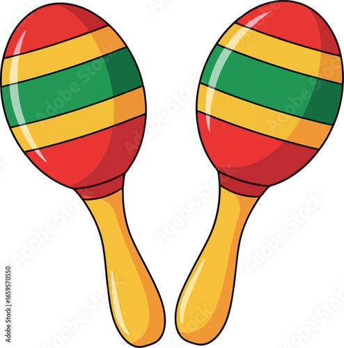 Festive maracas for music celebration and party fun capturing the spirit of fiesta and rhythm vector