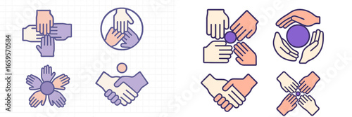 Hands united in collaboration, showcasing teamwork