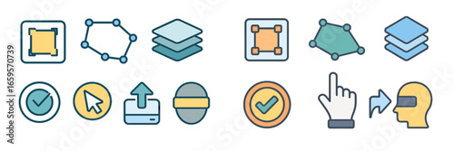 Vector illustration of design tools for digital workflows and graphics