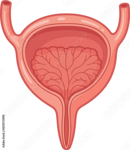 Human bladder anatomy medical health care science biological organ internal body system vector