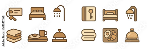 Vector illustration of hotel services and amenities for travelers