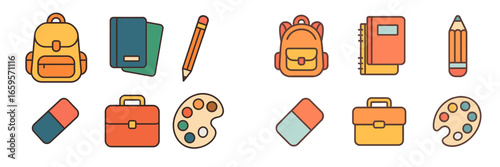 Backpacks and school supplies for creative learning environments