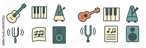 Vector illustrations of musical instruments for education