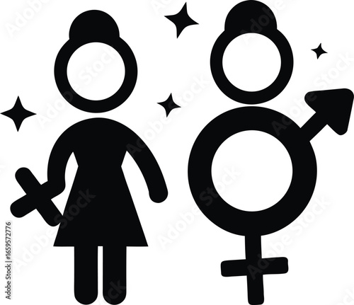 Set of 2 gender equality icons vector