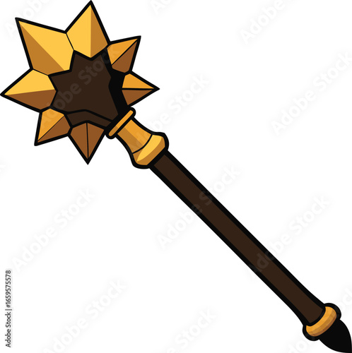 Vector cartoon starburst mace icon