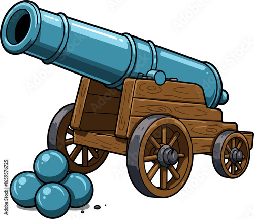 Photography Historic cannon and cannonballs representing military history warfare and old ar